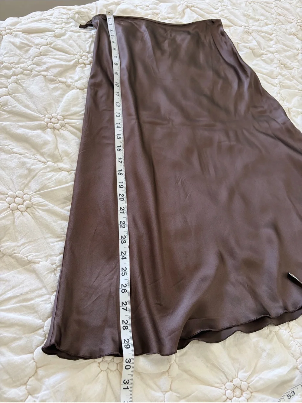 Vintage Moda International 100% Silk Satin Slip Skirt Brown